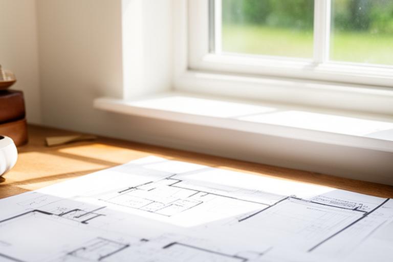 Property investor and solicitor reviewing house plans and sale documents beside a bright window in Carlow